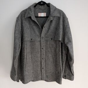VINTAGE FILSON Style 95 Double Mackinaw Cruiser Cape Grey Wool Field Jacket XXL